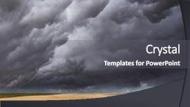  Presentation with montana - Presentation design having extreme weather - huge thundercloud on fields background and a dark gray colored foreground