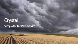  Presentation with montana - Amazing slide set having extreme weather - huge thundercloud on fields backdrop and a gray colored foreground