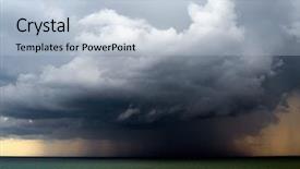  Presentation with sea weather - Audience pleasing PPT theme consisting of extreme weather - rain over sea backdrop and a lemonade colored foreground