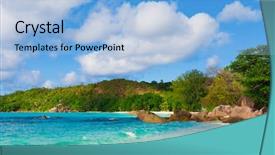  Presentation with sound waves wave oscillating - Slide deck consisting of extreme weather - sand waves paradise background and a light blue colored foreground