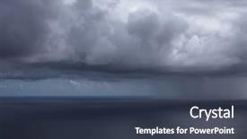 Presentation with weather storm - PPT theme enhanced with extreme weather - storm on pacific ocean background and a tawny brown colored foreground