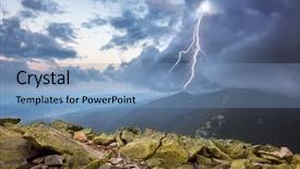  Presentation with extreme - Cool new presentation design with extreme weather - thunderstorm with lightening and dramatic backdrop and a teal colored foreground
