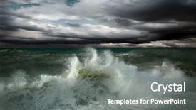  Presentation with storm - PPT layouts featuring extreme weather - view of storm seascape background and a gray colored foreground