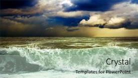  Presentation with weather storm - PPT layouts consisting of extreme weather - view of storm seascape background and a soft green colored foreground