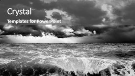  Presentation with weather storm - PPT theme featuring extreme weather - view of storm seascape background and a gray colored foreground