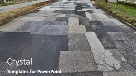  Presentation with road quality - Theme consisting of extremely-bad-quality-road background and a dark gray colored foreground