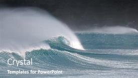  Presentation with strong wind - PPT theme with extremely-strong-waves background and a seafoam green colored foreground