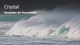  Presentation with strong wind - PPT theme featuring extremely-strong-waves background and a dark gray colored foreground