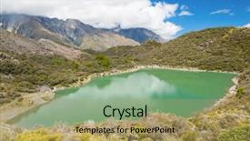  Presentation with geothermal - Amazing slide deck having extremely vivid multicolored land at geothermal area seltun near krysuvik reykjanes peninsula - iceland panoramic photo backdrop and a yellow colored foreground