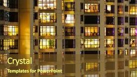  Presentation with apartment - Slide set enhanced with extrior of apartment building background and a tawny brown colored foreground