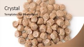  Presentation with wheat bran - Slides having extruder - top view of extruded wheat background and a coral colored foreground