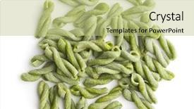  Presentation with spinach lettuce berries mushrooms broccoli - Slides consisting of extruder - uncooked spinach gemelli pasta isolated background and a mint green colored foreground