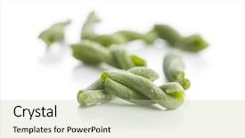 Presentation with spinach - Colorful PPT theme enhanced with extruder - uncooked spinach gemelli pasta isolated backdrop and a soft green colored foreground