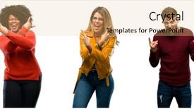  Presentation with cool - Colorful slide deck enhanced with exuberance - group of cool people woman backdrop and a  colored foreground