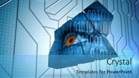  Presentation with circuit board - Audience pleasing presentation theme consisting of eye and binary code backdrop and a light blue colored foreground