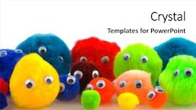  Presentation with people hold hand around globe - Cool new slides with eye ball - colorful people looking backdrop and a  colored foreground