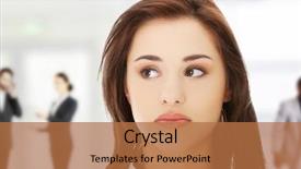  Presentation with eye brows - Presentation theme enhanced with eye brows - portrait of a woman somewhere background and a  colored foreground