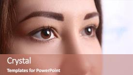  Presentation with compliance policy procedure conformity obedience - Presentation design enhanced with eye brows - woman after cosmetological procedure background and a  colored foreground