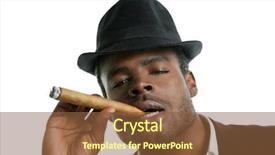  Presentation with black man - Amazing presentation theme having eye cancer - african american man smoking cigar backdrop and a tawny brown colored foreground