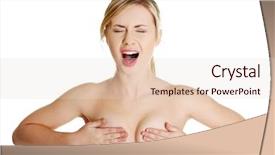  Presentation with breast - Slide deck featuring eye cancer - gorgeous topless blonde female covering background and a lemonade colored foreground