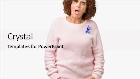  Presentation with blue ribbon bacon festival - Presentation theme featuring eye cancer - middle ager senior woman wearing background and a white colored foreground