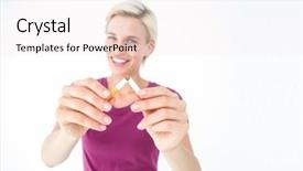  Presentation with breaking news of cancer - Audience pleasing presentation consisting of eye cancer - pretty blonde breaking cigarette backdrop and a sky blue colored foreground