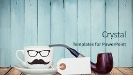  Presentation with wooden - PPT theme having eye cancer - white tag isolated against wooden background and a  colored foreground