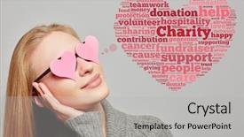  Presentation with cancer - PPT layouts consisting of eye cancer - young woman with a charity background and a  colored foreground