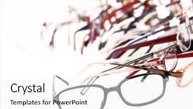  Presentation with eye care - Amazing theme having eye care - collection of modern medical eyeglasses backdrop and a white colored foreground