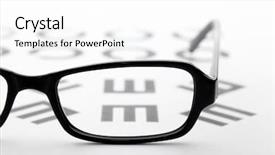  Presentation with eye care - PPT theme enhanced with eye care - eyewear and eyechart background and a white colored foreground