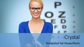  Presentation with vision - PPT theme featuring eye care - vision and health concept background and a light blue colored foreground