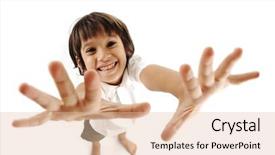  Presentation with cute - Amazing PPT theme having eye catching - positive cute kid trying backdrop and a lemonade colored foreground