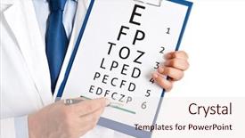  Presentation with eye doctor - Colorful theme enhanced with eye chart - doctor doing an optical test backdrop and a sky blue colored foreground