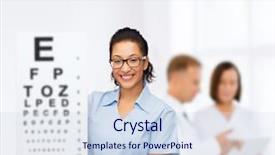  Presentation with eye medicine - Beautiful presentation theme featuring eye chart - healthcare advertisement and medicine concept backdrop and a sky blue colored foreground