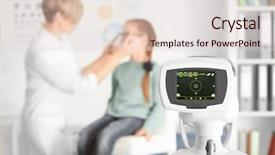  Presentation with ophthalmologist - Presentation theme with eye chart - tonometer with blurred ophthalmologist background and a lemonade colored foreground