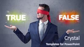  Presentation with red ribbon hiv - Amazing presentation design having eye deciding true or false backdrop and a  colored foreground