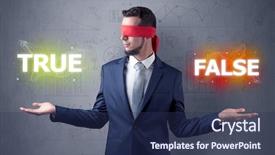  Presentation with red ribbon hiv - Presentation featuring eye deciding true or false background and a  colored foreground