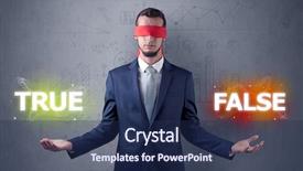  Presentation with eye - PPT theme having eye deciding true or false background and a  colored foreground