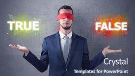  Presentation with eye - Theme having eye deciding true or false background and a  colored foreground