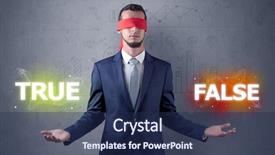  Presentation with red ribbon hiv - Theme consisting of eye deciding true or false background and a  colored foreground