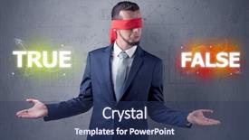  Presentation with red ribbon hiv - Colorful presentation theme enhanced with eye deciding true or false backdrop and a  colored foreground