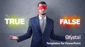  Presentation with eye - Presentation theme with eye deciding true or false background and a  colored foreground