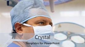  Presentation with eye disease - Slides enhanced with eye disease - attentive look of doctor background and a light blue colored foreground