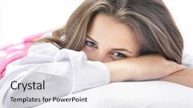  Presentation with close up of young girls - PPT layouts with eye disease - close up portrait of young background and a light gray colored foreground