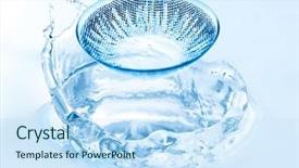  Presentation with eyesight - Colorful PPT theme enhanced with eye doctor - eyesight correction concept contact lens backdrop and a sky blue colored foreground