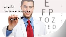  Presentation with eyesight - Cool new theme with eye doctor - oculist doing an eyesight test backdrop and a lemonade colored foreground