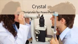  Presentation with optometrist - Colorful theme enhanced with eye doctor - optometrist performing visual field test backdrop and a lemonade colored foreground