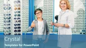  Presentation with eye doctor - Colorful PPT theme enhanced with eye doctor and a teenage backdrop and a ocean colored foreground