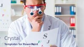  Presentation with eye doctor - Beautiful PPT theme featuring eye-doctor-in-eyecare-concept backdrop and a sky blue colored foreground