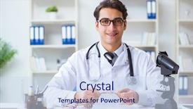  Presentation with eye medical - Presentation enhanced with eye doctor in medical concept background and a sky blue colored foreground